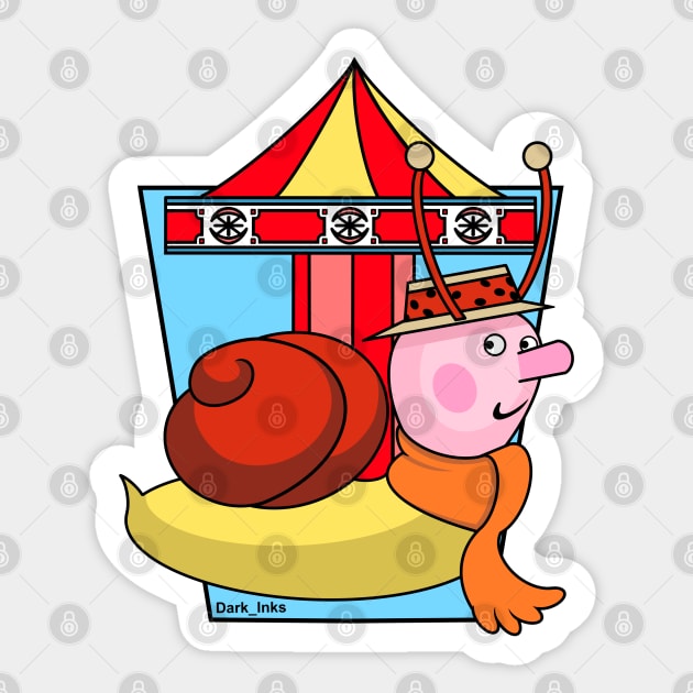 Brian the Snail - Magic Roundabout Sticker by Dark_Inks